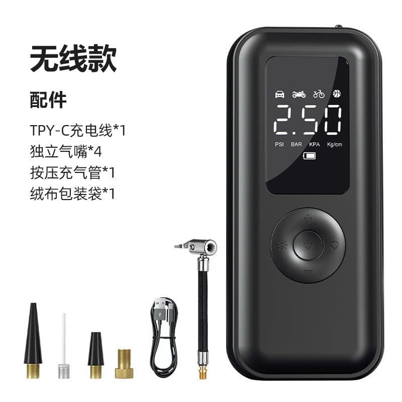 image-Portable Tire Air Pump, 5V Electric, 220W, ABS, USB Charging