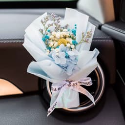 image-Aromatherapy Clip Bouquet - Beige Hydrangea Car Fragrance Decor