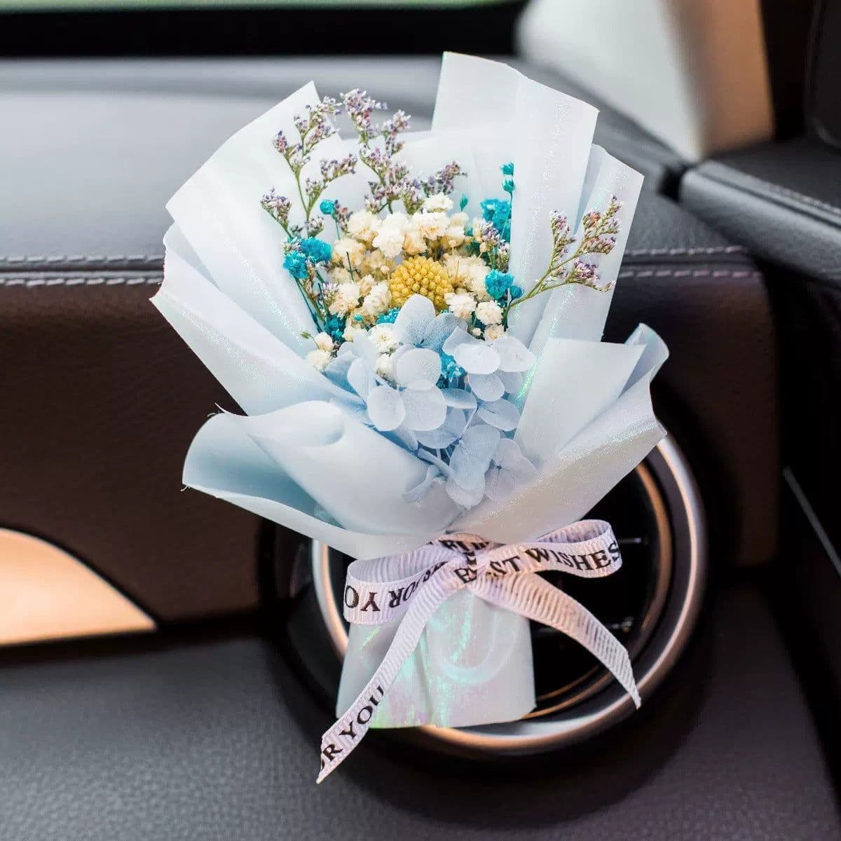 image-Aromatherapy Clip Bouquet - Beige Hydrangea Car Fragrance Decor