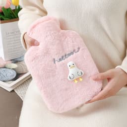 image-Purple Plush Hot Water Bottle 500ML - Removable Cover