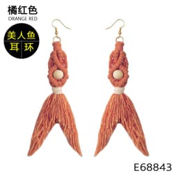 image-Green Tassel Earrings Women Bohemian Layered