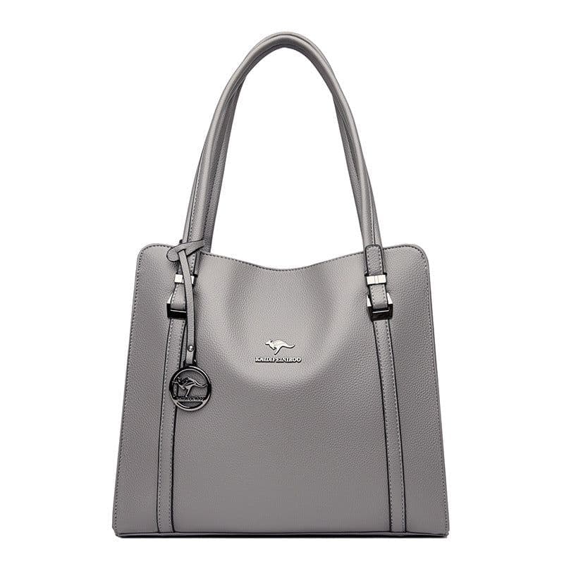 image-Women's Large Capacity Messenger PU Tote Bag Blue 2021