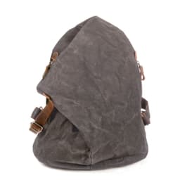 image-Waterproof Retro Backpack Tooling Retro Oil Wax Canvas Bag Ami Khaki Men's Leather Outdoor Travel Backpack