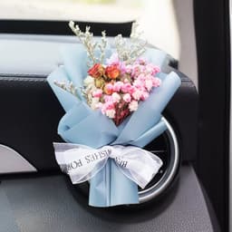 image-Aromatherapy Clip Bouquet - Beige Hydrangea Car Fragrance Decor