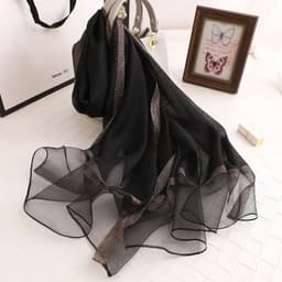 image-Polyester Long Scarf - Light Grey 90x200cm