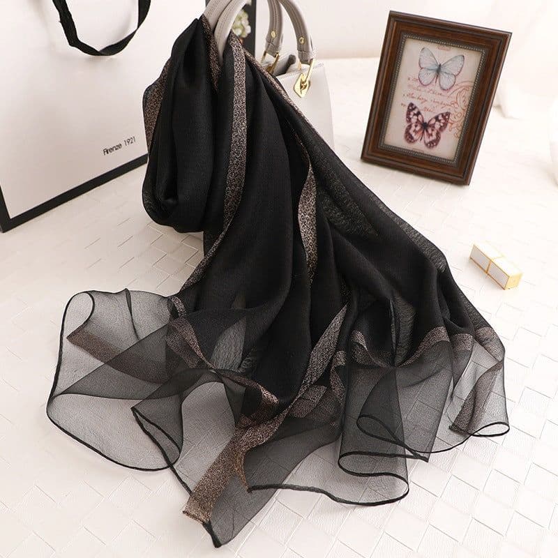 image-Polyester Long Scarf - Light Grey 90x200cm