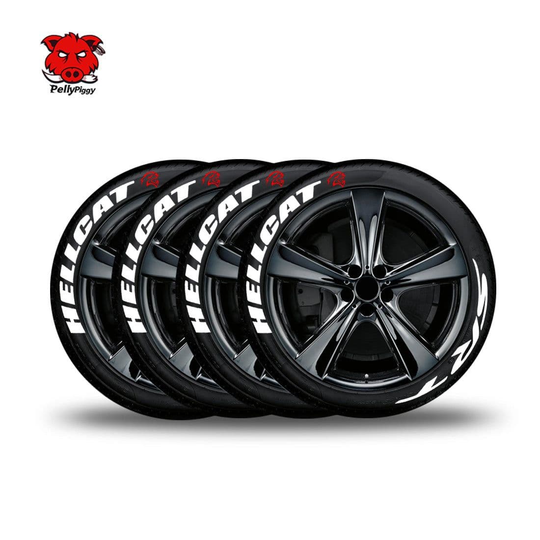 image-Car Tire Letter Stickers - White PVC Adhesive Washable