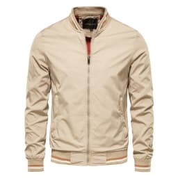image-Yanqi Clothing Men's Navy Thin Jacket - XXXL Stand Collar