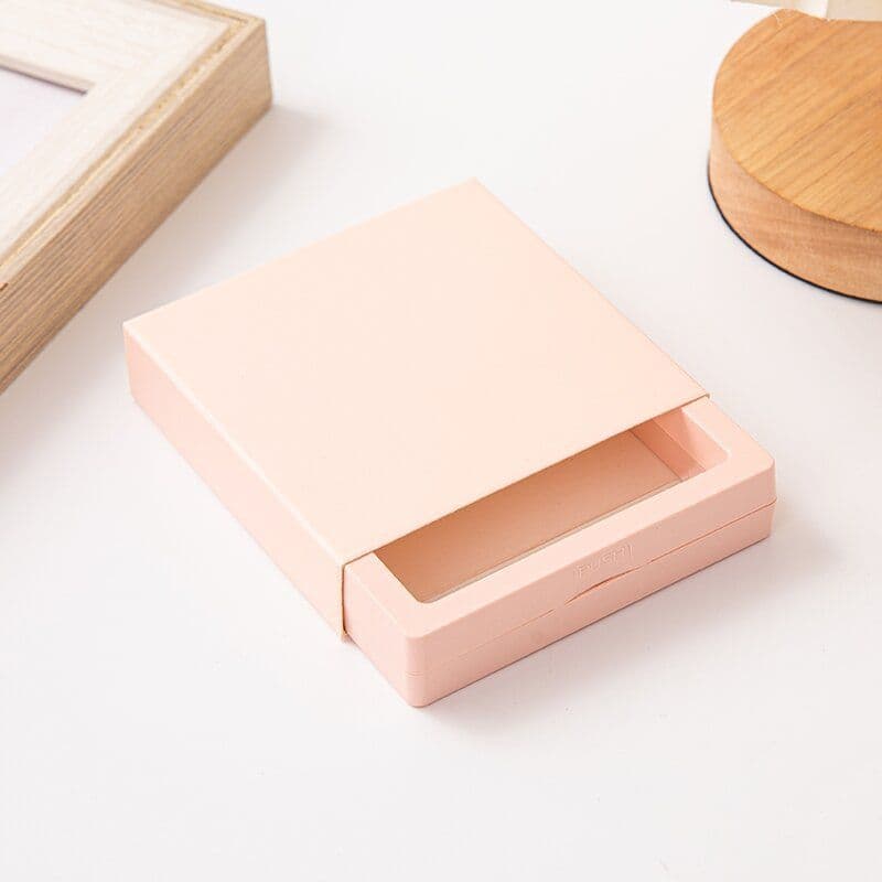 image-Jewelry Ring Storage Box - Orange Cardboard 11x11cm