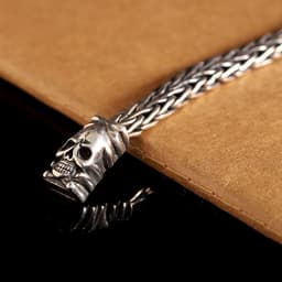 image-Seiko Men's 925 Silver Skull Bracelet - Retro Jewelry