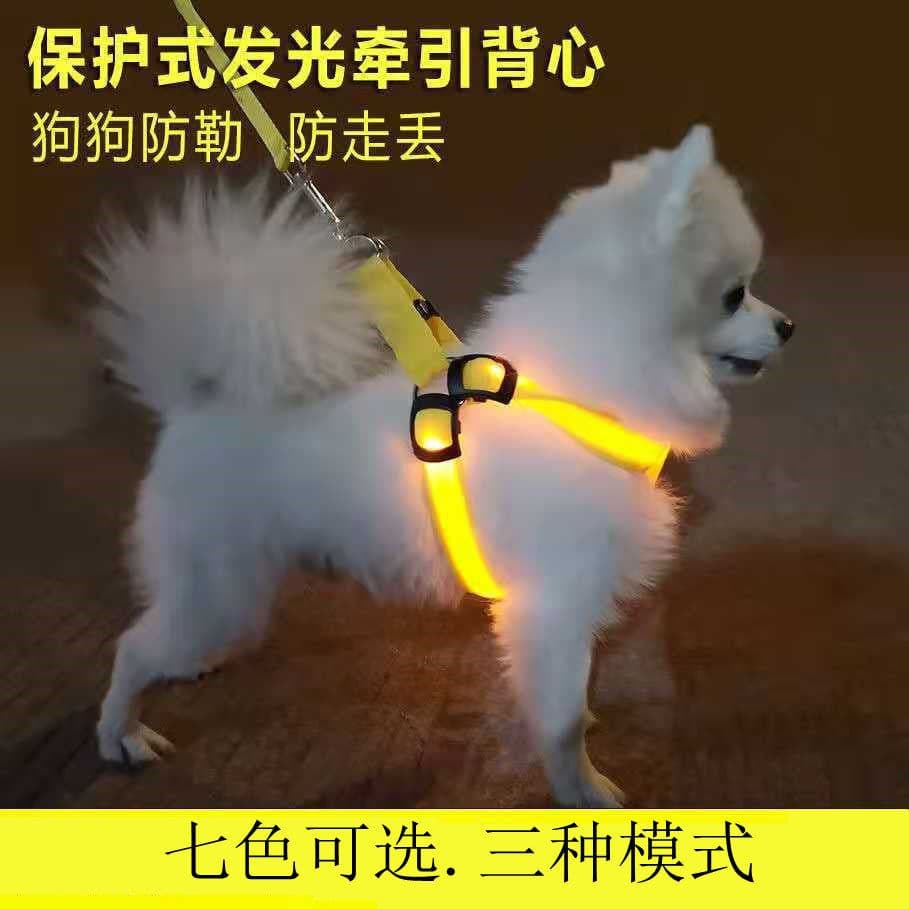 image-Amazon LED pet supplies LED luminous dog harness for medium and large dogs luminous dog aquarium lights led