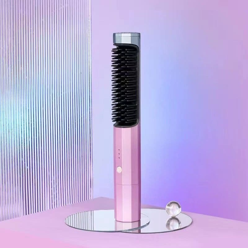 image-Holly Hair Straightener Comb - Green Dual-Use