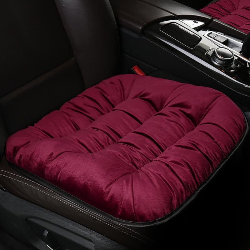 image-Plush winter car seat cushion three pieces down cotton full car cover cushion cover thick universal car cushion wool cushion winter