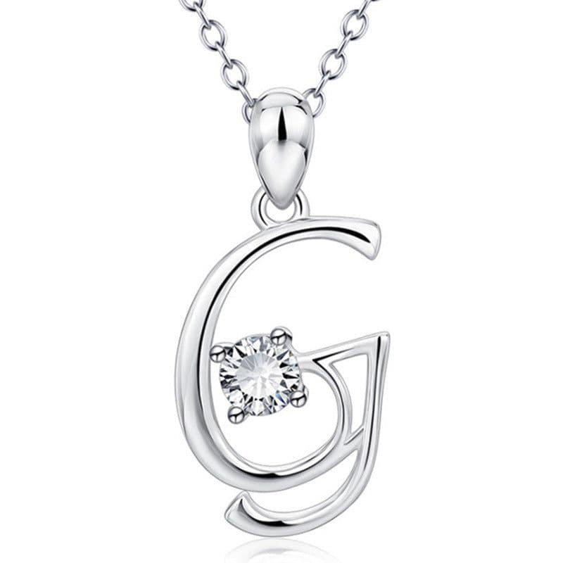 image-Baoshina Alphabet Diamond Pendant Necklace 26 Letters Jewelry Crossborder Supply