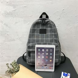 image-2021 autumn plaid rucksack female high school students junior high school students backpack college students simple and cute school bag