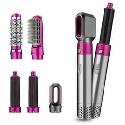 image-Curling iron five-in-one hot air comb hair comb automatic hair absorption styling comb curling stick straight hair comb hair dryer leafless