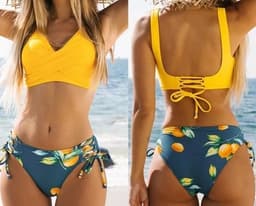 image-2021 bikini European and American spot sexy yellow multi-color bikini export swimsuit for women