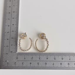 image-Gold Plated Zircon Ear Cuff - Geometric Non-Pierced Earrings