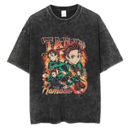 image-Black Cartoon T-Shirt, Breathable, XXXL, Loose Fit, Men's