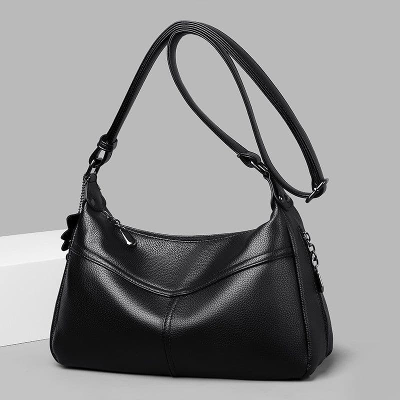 image-Beauty Bird Shoulder Bag - Black PU Dumpling Style