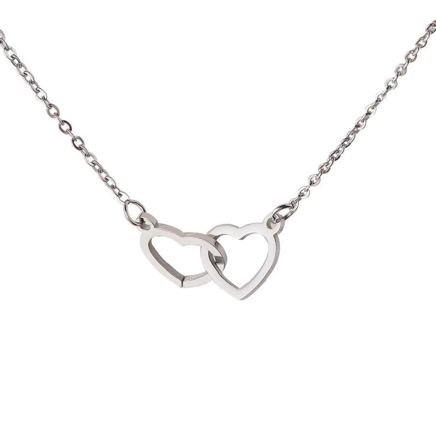 image-Titanium Steel Heart Necklace - Silver 41-50cm
