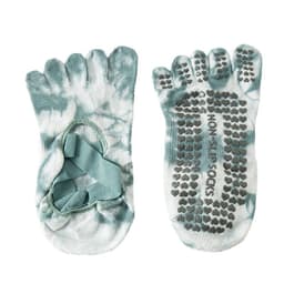 image-Women's Tie-Dye Five-Toe Yoga Socks - Non-Slip Cotton