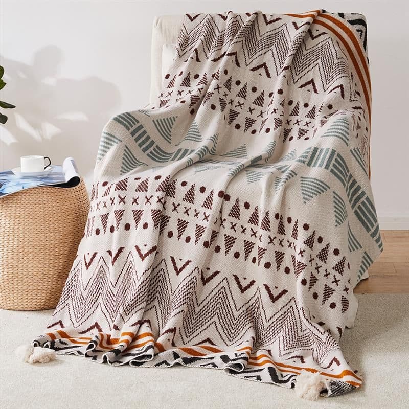 image-Meizuo Wool Blanket Bohemian Geometric 150x200cm