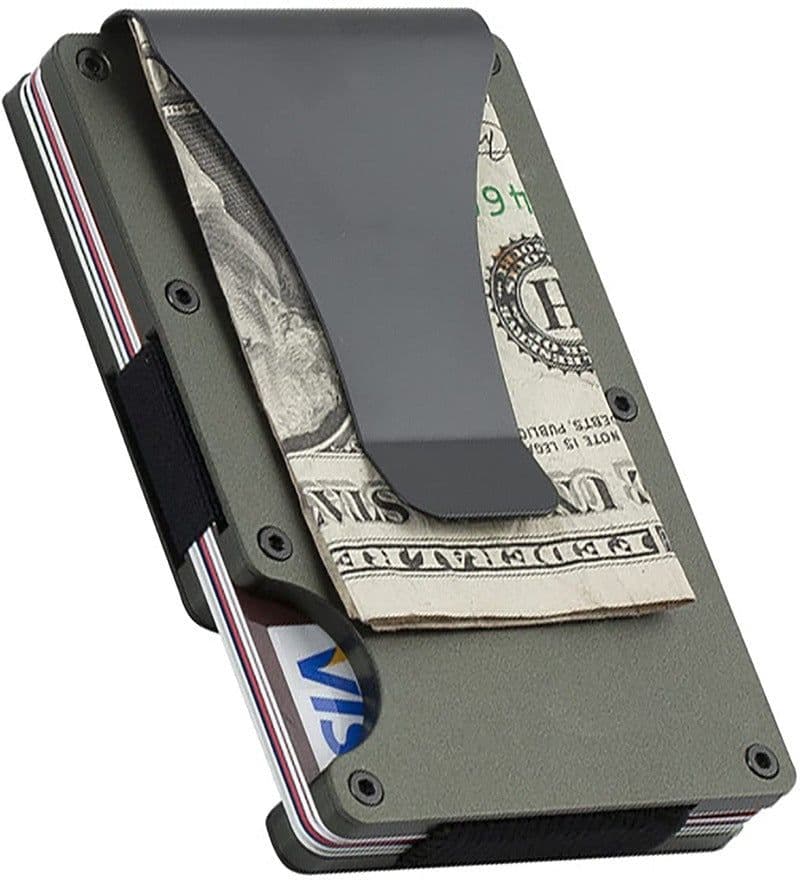 image-Aluminum Alloy RFID Credit Card Holder - Silver 2 in 1 Anti-Theft