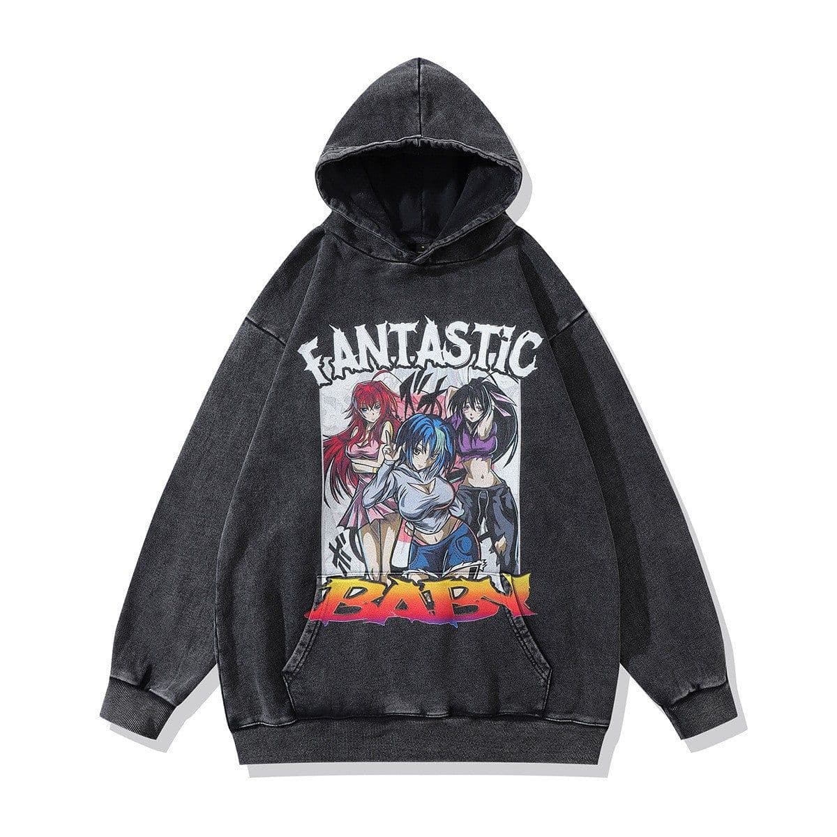 image-Cotton Fleece Hoodie - Kangaroo Pocket Loose Fit XXL