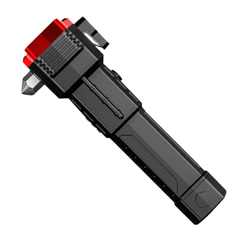 image-Car Safety Hammer - LED Flashlight Multi-Tool Silver