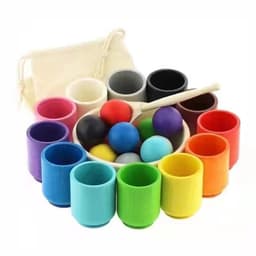 image-Wooden Bead Matching Game for Kids, 3-6 Years Color Recognition Toy