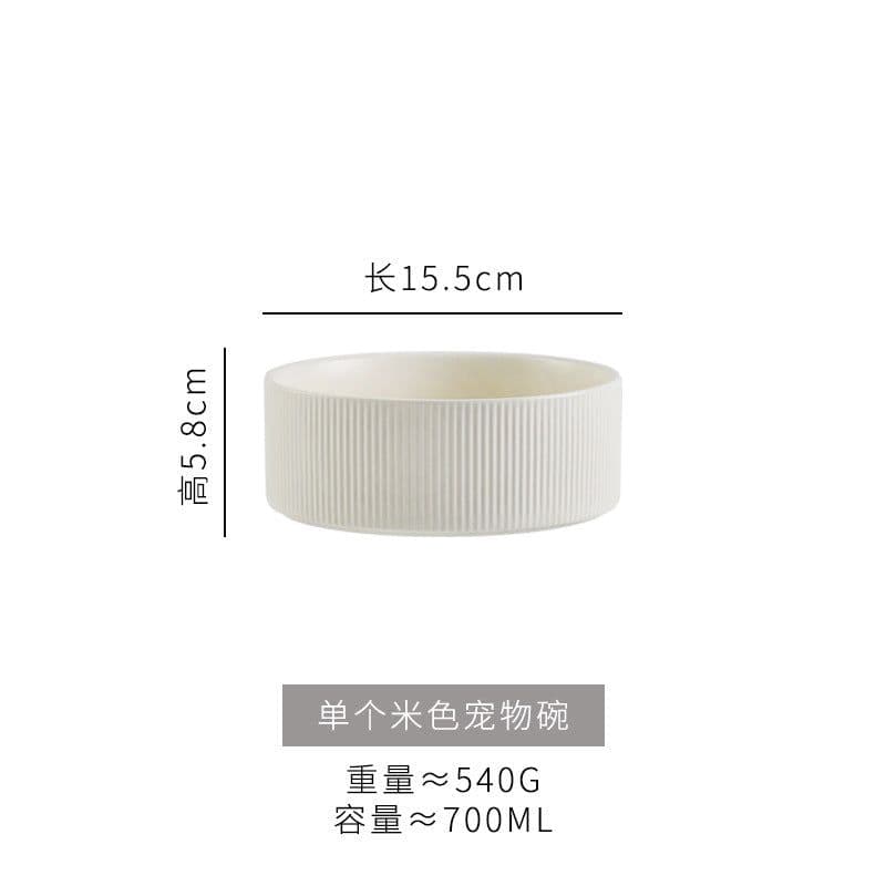 image-Hangyi Ceramics Double Bowl Pet Dish - Wooden Frame, Anti-Knock - 24 Pack