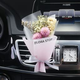 image-Aromatherapy Clip Bouquet - Beige Hydrangea Car Fragrance Decor