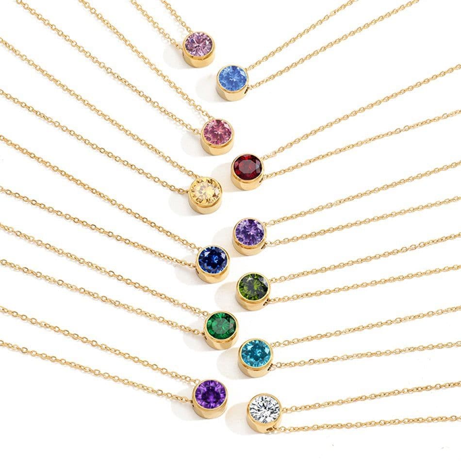 image-JUJIE Rhinestone Necklace - Rose Gold Geometric