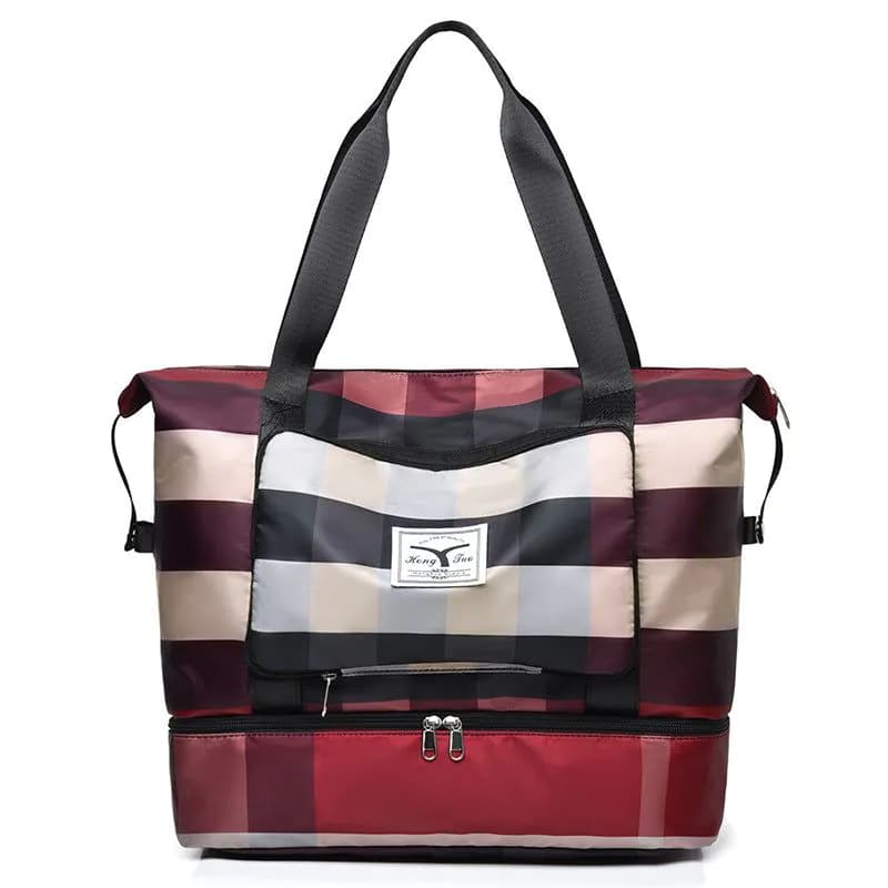 image-Sports Fitness Bag With Independent Shoe Compartment Dry Wet Separation Travel