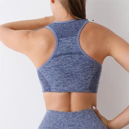 image-Dai Jiaoyi Pink Yoga Sports Bra with Chest Pad - XL, Nylon/Nylon