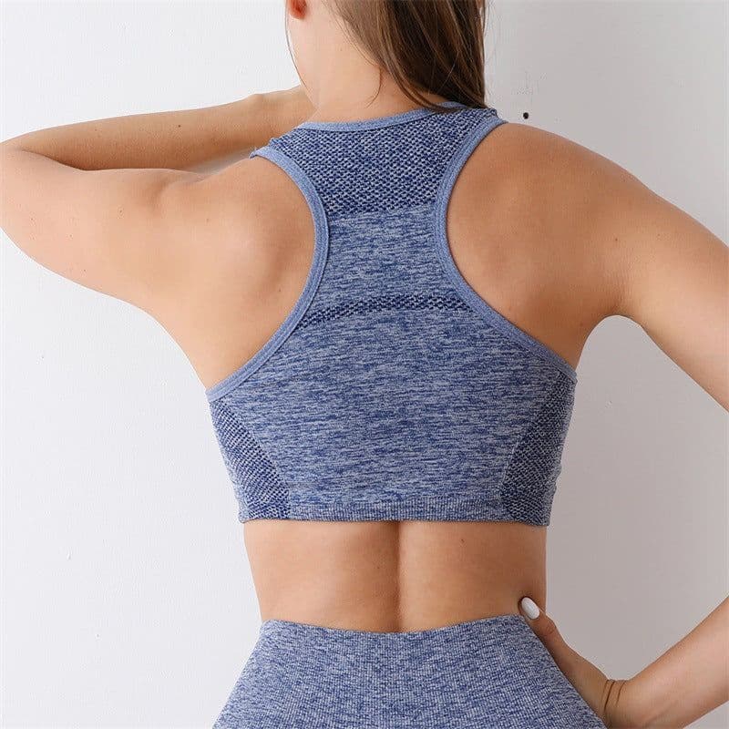image-Dai Jiaoyi Pink Yoga Sports Bra with Chest Pad - XL, Nylon/Nylon