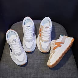 image-Women's Platform Sneakers - White Mesh Breathable Casual Shoes