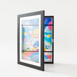 image-Popular A4 Magnetic Flip Photo Frame - Kids Art Storage Two-Part Graffiti Stand (70 characters)