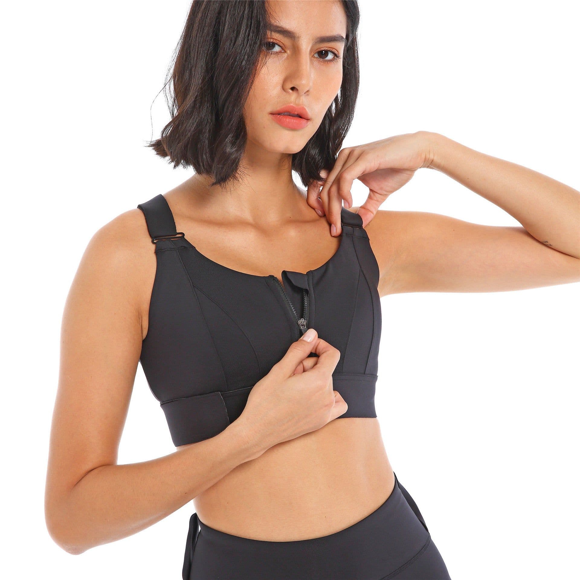 image-Shefit Sports Bra - Large, Shockproof, Zipper Vest Style