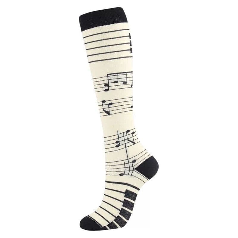 image-Cross-border Nurse Leggings Cute Long Tube Women's Socks Sports Cartoon Plaid Leopard Print Sports Pressure Socks Spot Wholesale