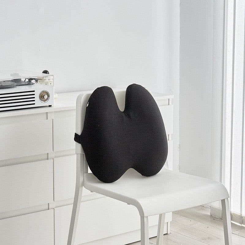 image-Office Chair Lumbar Cushion - Blue Memory Foam Backrest Pillow for Pregnant Women