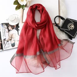 image-Polyester Long Scarf - Light Grey 90x200cm