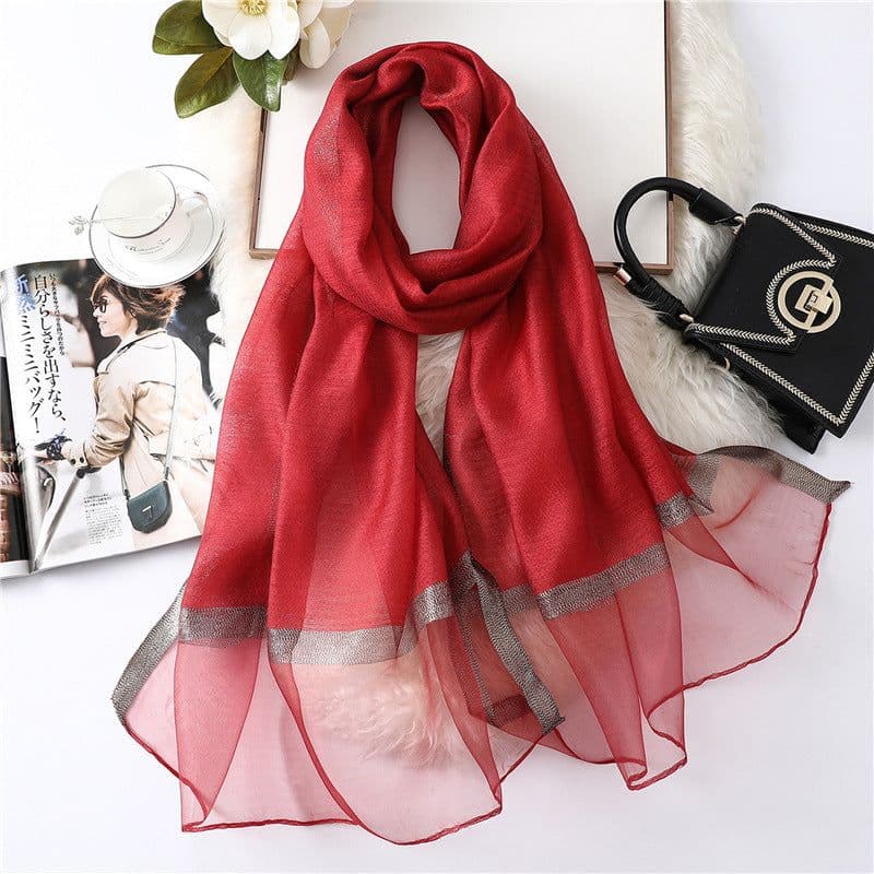 image-Polyester Long Scarf - Light Grey 90x200cm