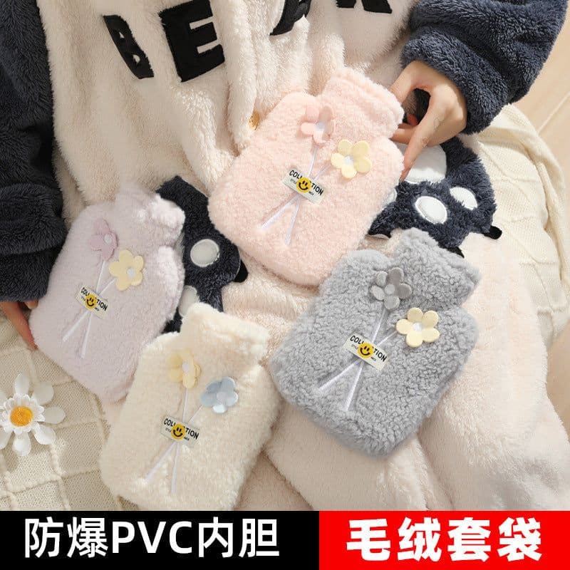 image-Purple Plush Hot Water Bottle 500ML - Removable Cover