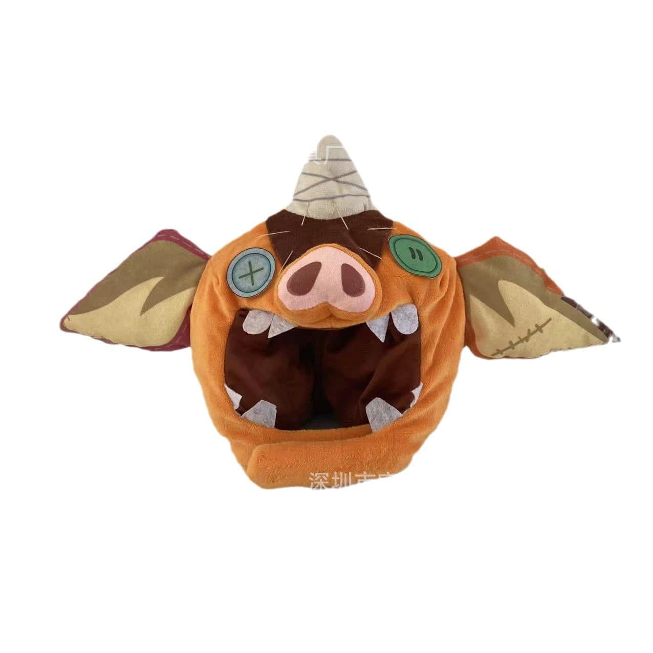 image-The Legend of Zelda Link Pig Plush Hat - Cartoon 22cm Pet Prop