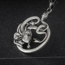 image-Medusa Snake Pendant Necklace - Copper Unisex Hip Hop