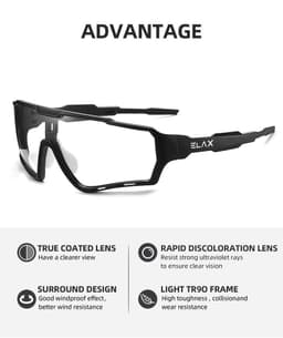 image-ELAX Cycling Glasses Color-Changing Windproof AP