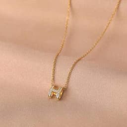 image-Titanium Steel Diamond Necklace - Women's Clavicle Chain