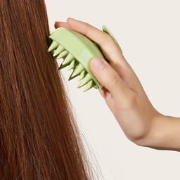 image-Silicone Scalp Massage Brush - Pink Wet & Dry